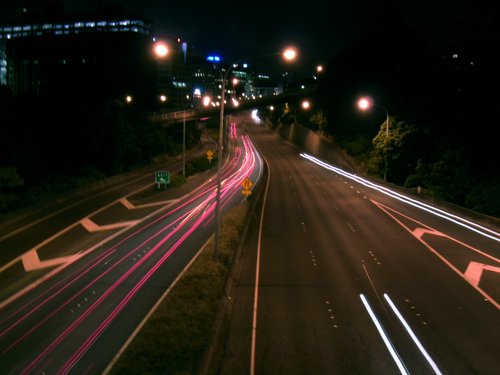 Wellington Motorway at night