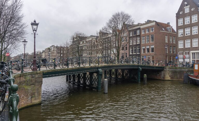 Bicycle bridge over an Amsterdam canal