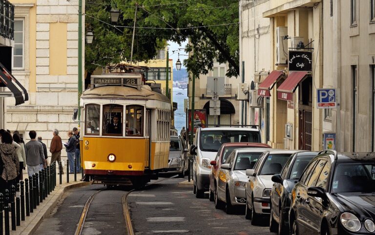 Tram 28 on a Lisbon street
