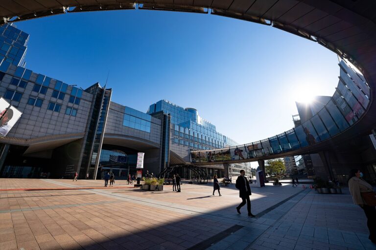 European Parliament plaza in Brussels