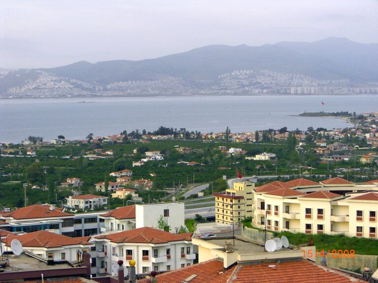 Izmir Bay from hillside neighborhoods