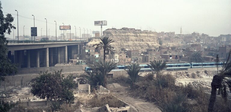 Metro train below the Maadi overpass
