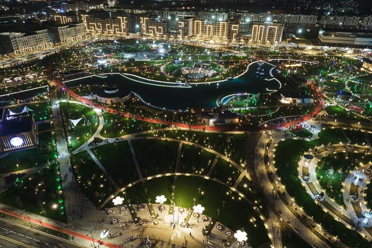 Tashkent City Park at night