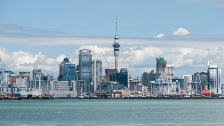 Auckland skyline across Waitemata Harbour
