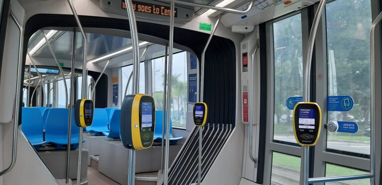 Interior of a Rio de Janeiro tram car