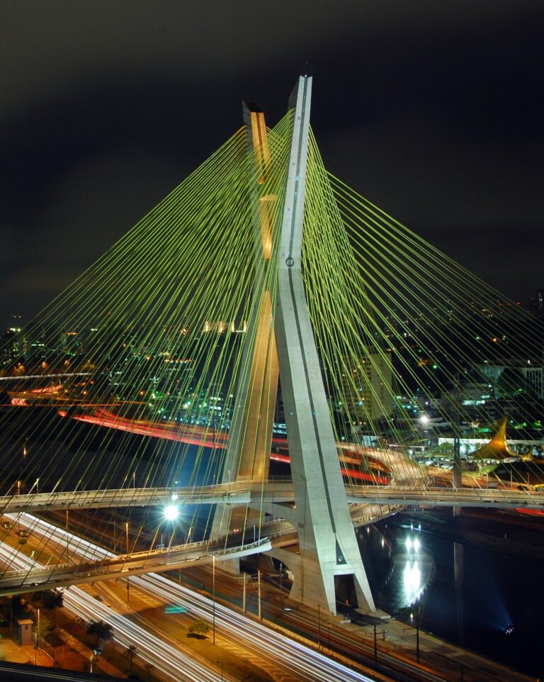 Octavio Frias de Oliveira Bridge at night