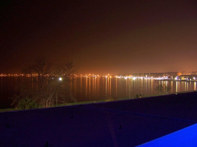 Thessaloniki waterfront at night