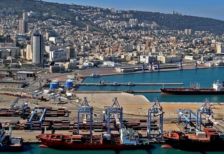 Port of Haifa beneath Mount Carmel