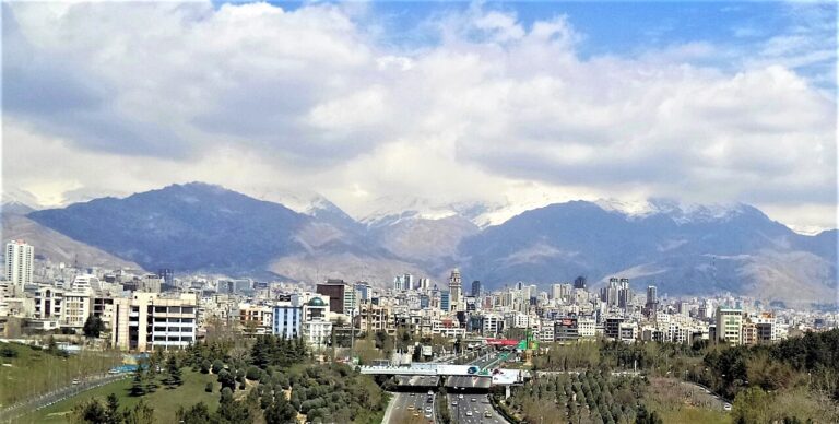 Tehran skyline with the Alborz Mountains