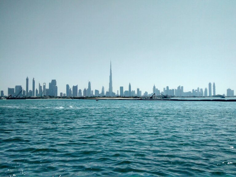 Dubai skyline from offshore