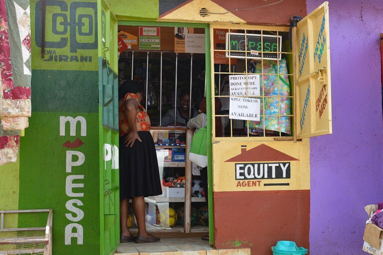 M-PESA and Equity agent storefront in Nairobi