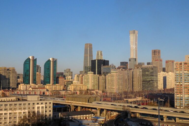 Beijing CBD at golden hour