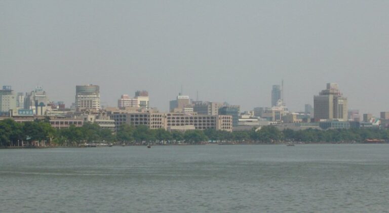 Hangzhou skyline across West Lake