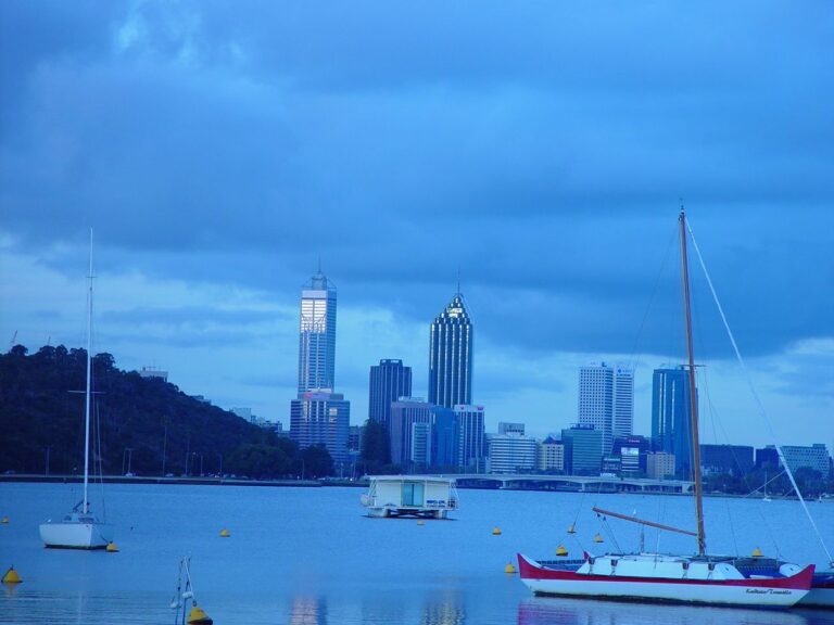Perth skyline over the Swan River