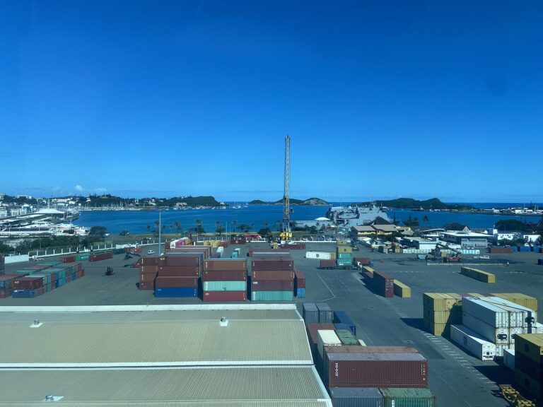Containers and cranes at the Port of Noumea