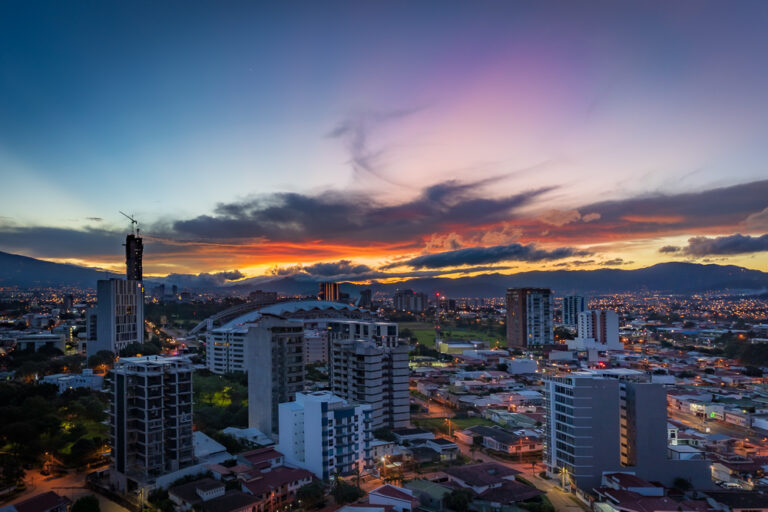 San Jose skyline at sunset