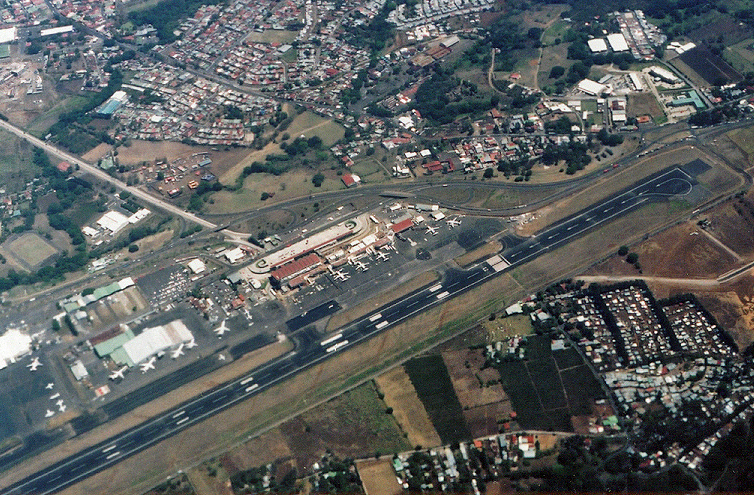 Juan Santamaria International Airport from above