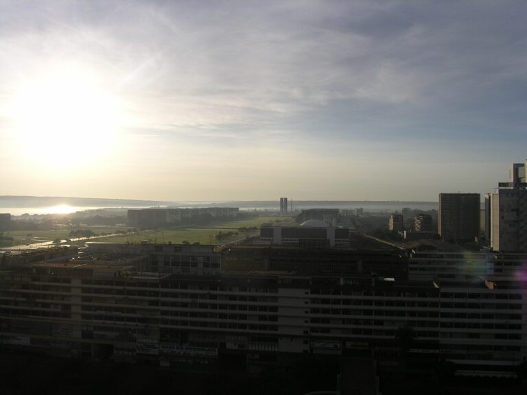 Brasilia monumental axis in haze