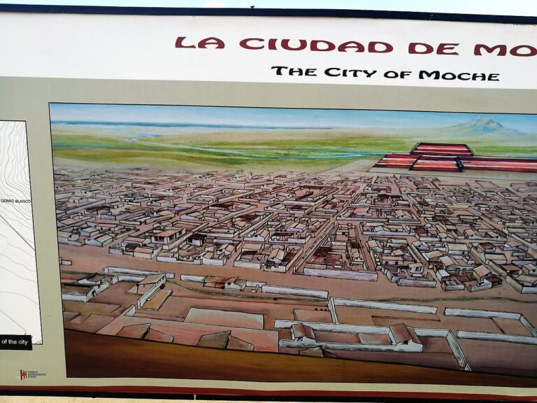 Reconstrucció de l'antiga ciutat de Moche i la Huaca del Sol