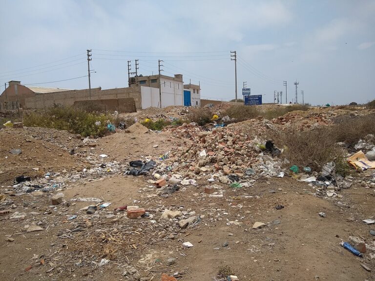 Chan Chan trash being dumped in archaeological site boundaries ruins of civilization