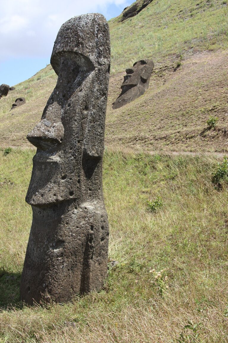 Moai in the crater where it was carved on Rapa Nui