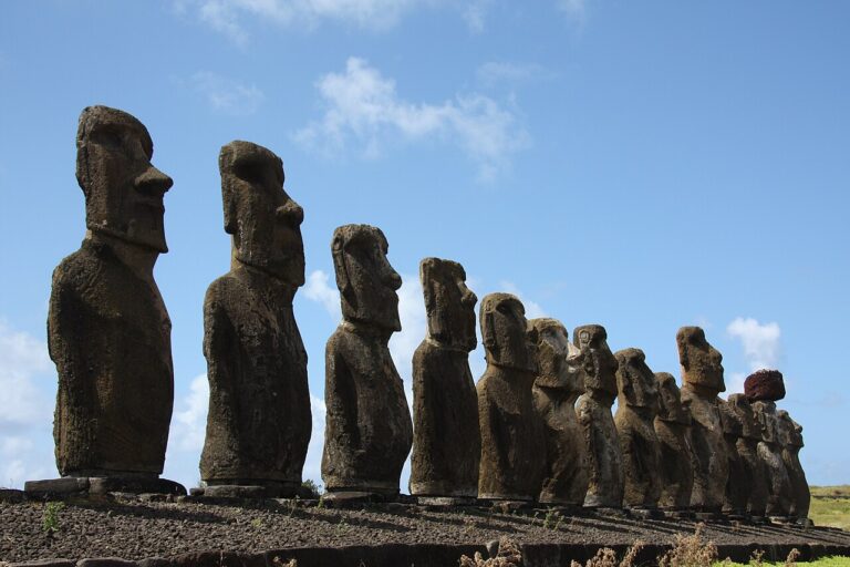 Moai on Rapa Nui after they were stood back up