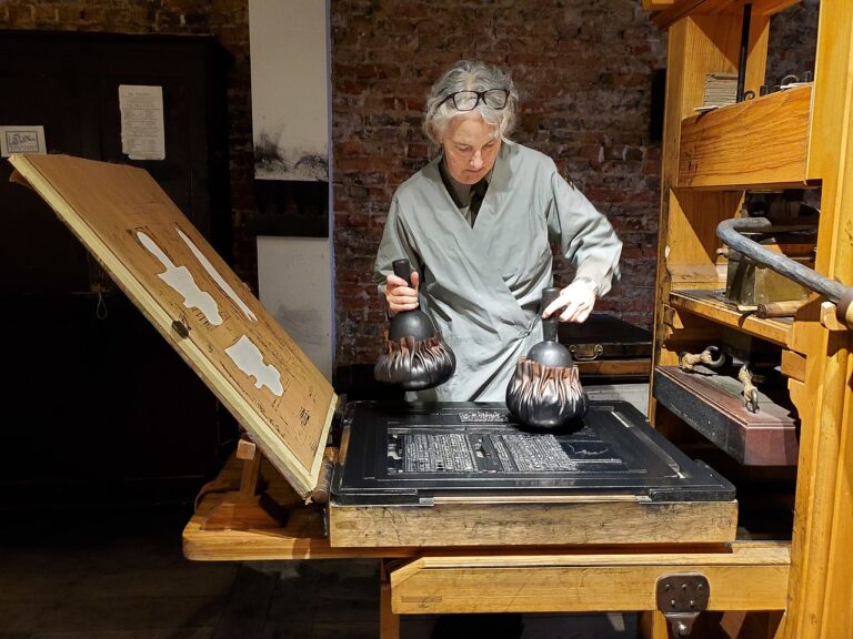 Printing Press Inking in Printing Office