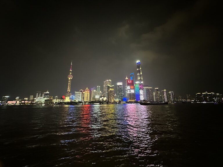 Skyline of Shanghai at night, Aug