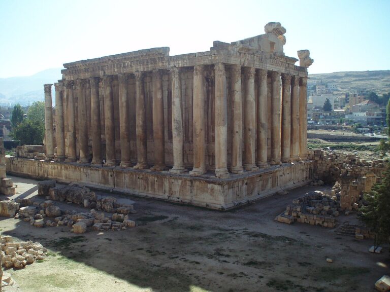 The Temple of Bacchus was one of the three main temples at a large temple complex in Classical Antiquity, at Baalbek in Lebanon. The temple was dedicated to Bacchus, the Roman god of wine, but was