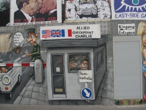 Berlin wall checkpoint charlie graffiti