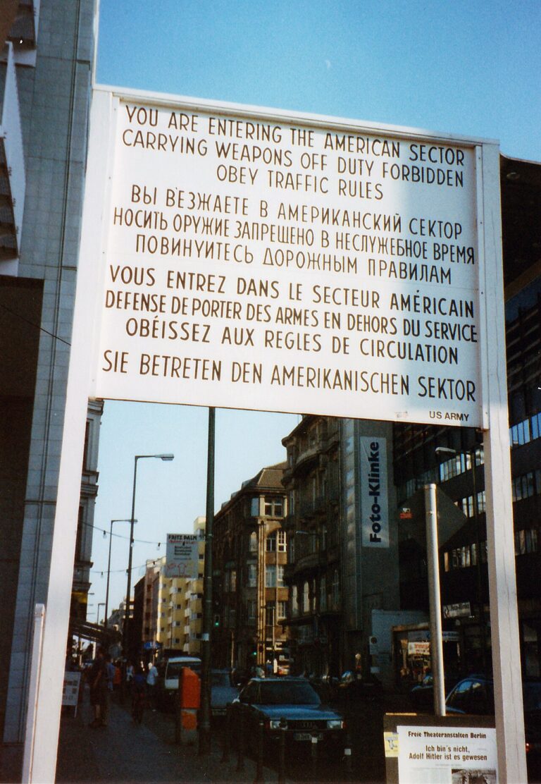 Checkpoint Charlie sign in Berlin
