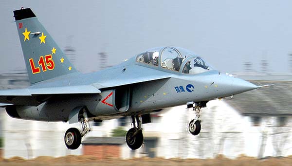Hongdu L-15 Falcon advanced jet trainer taking off