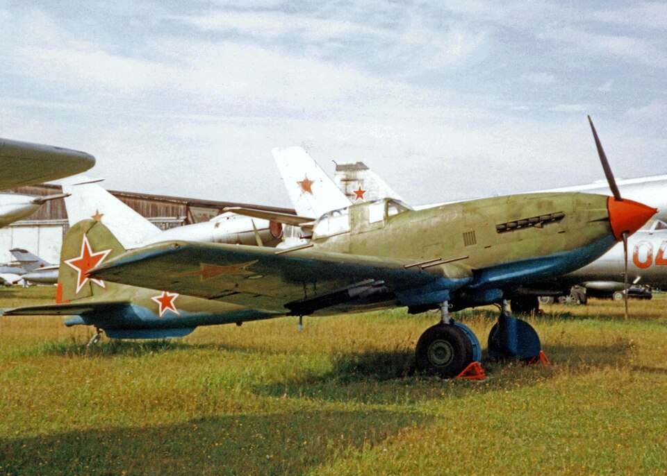 Ilyushin Il-10 ground-attack aircraft on display, showing the armored attack-aircraft line that followed the Il-2.