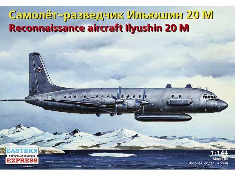 Eastern Express model-box artwork showing an Ilyushin Il-20M over snowy mountains.