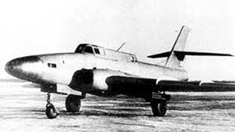 Black-and-white photo of an Ilyushin Il-40 parked on the ground.