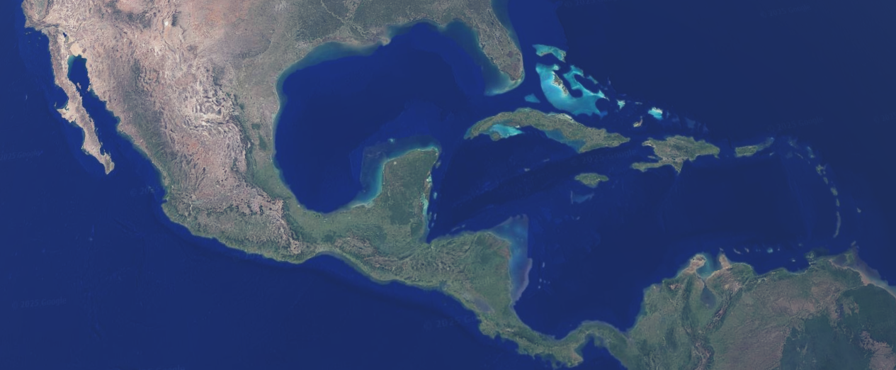 Caribbean & Central America Map