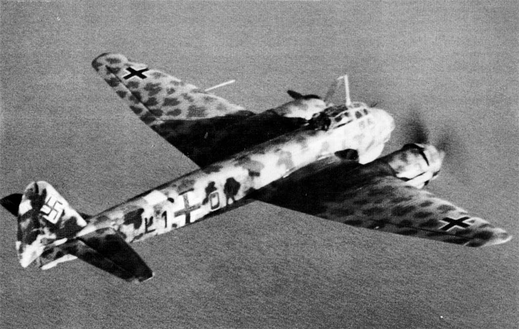 Camouflaged Junkers Ju 88A-4 bomber in flight