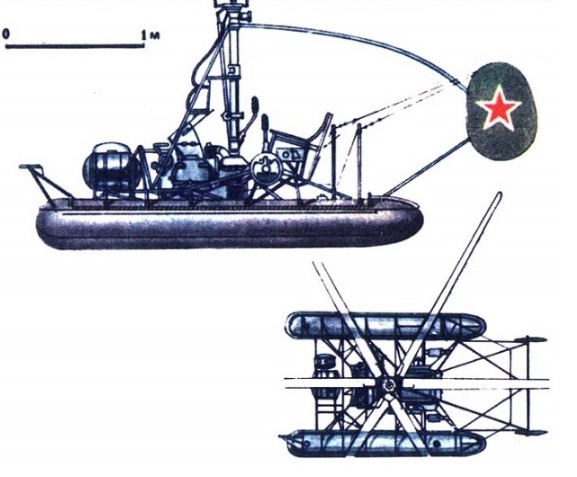 Kamov Ka-10 helicopter operating over water