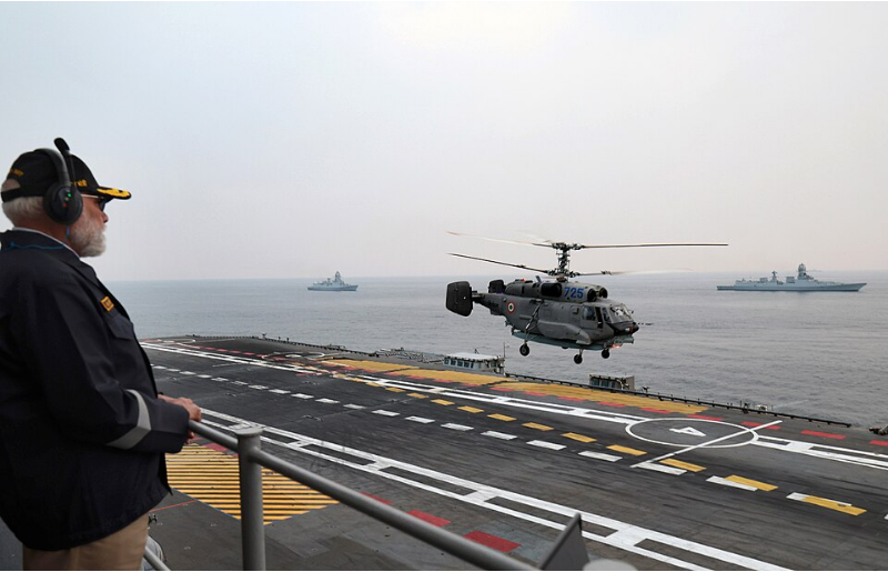 Kamov Ka-31 - Prime Minister of Bharat, Shri Narendra Damodardas Modi witnessing Kamov Ka-31 taking off from INS Vikrant