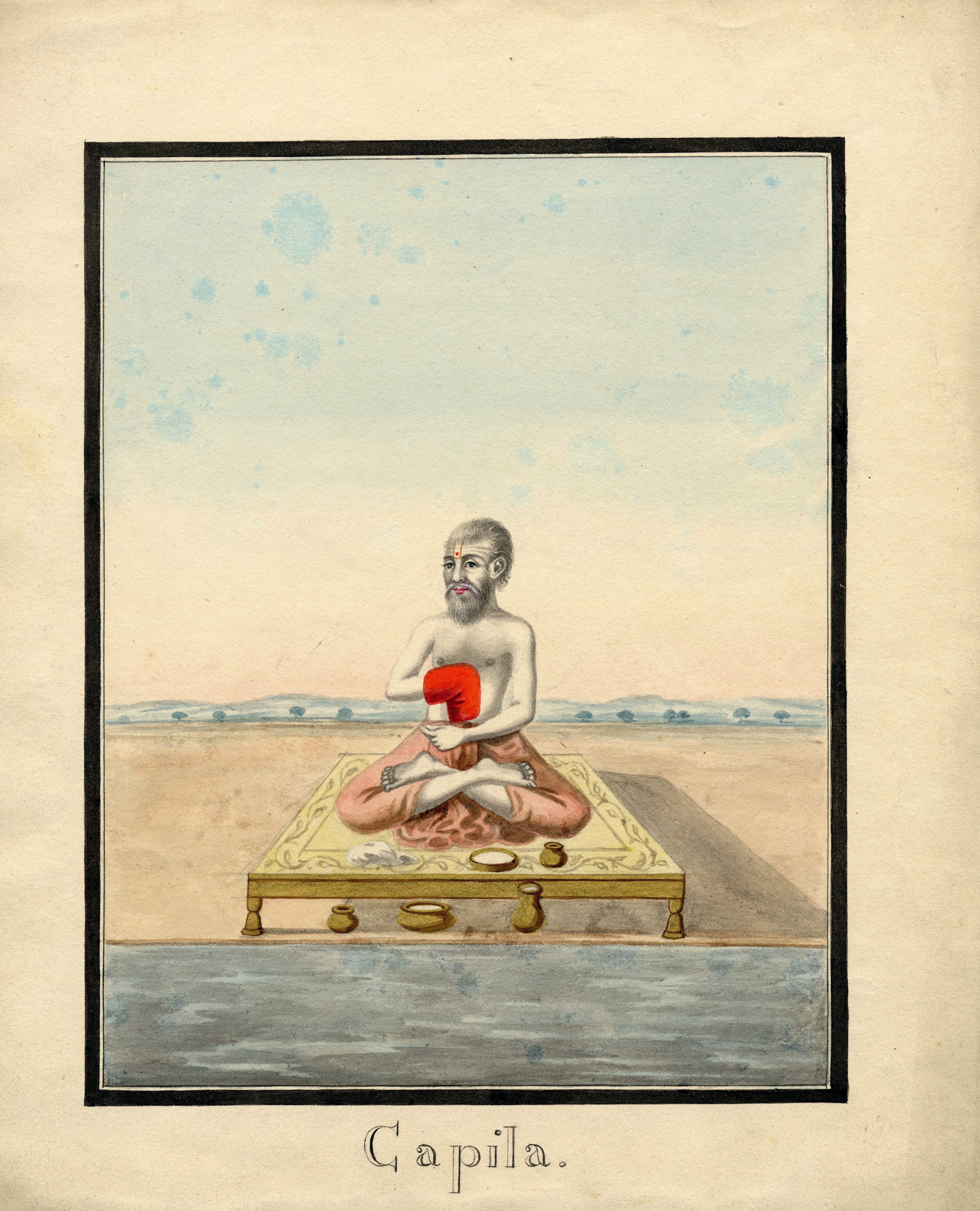 Watercolour painting of Kapila, a sage
