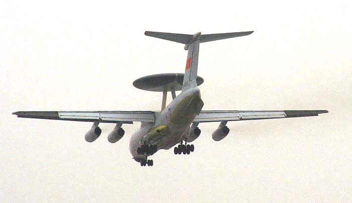 KJ-2000 AEW aircraft photographed from the rear in flight