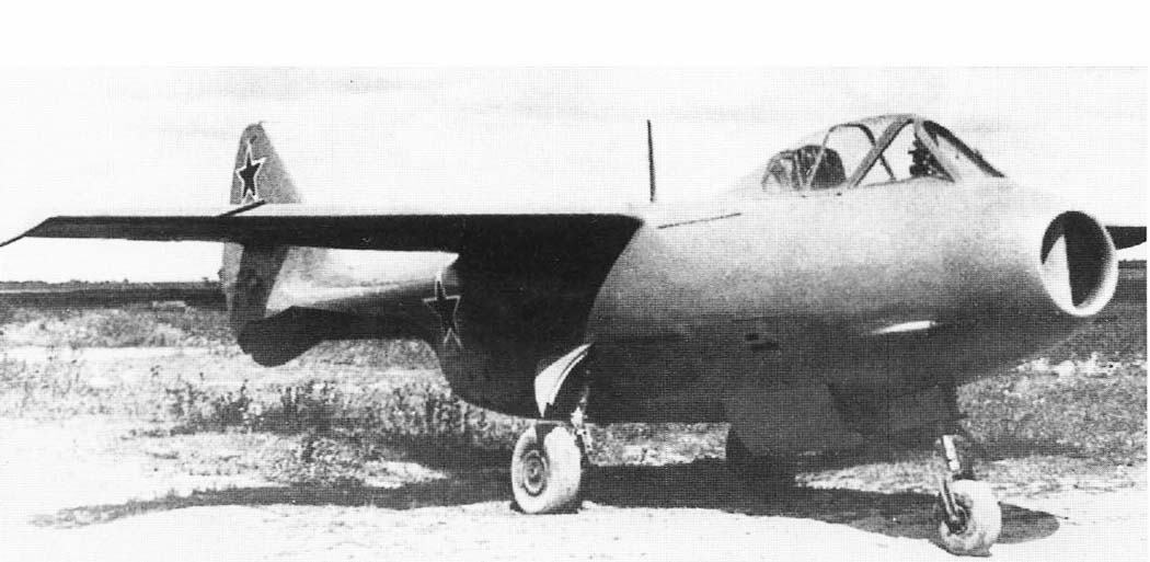 Lavochkin La-150 jet fighter prototype on the ramp