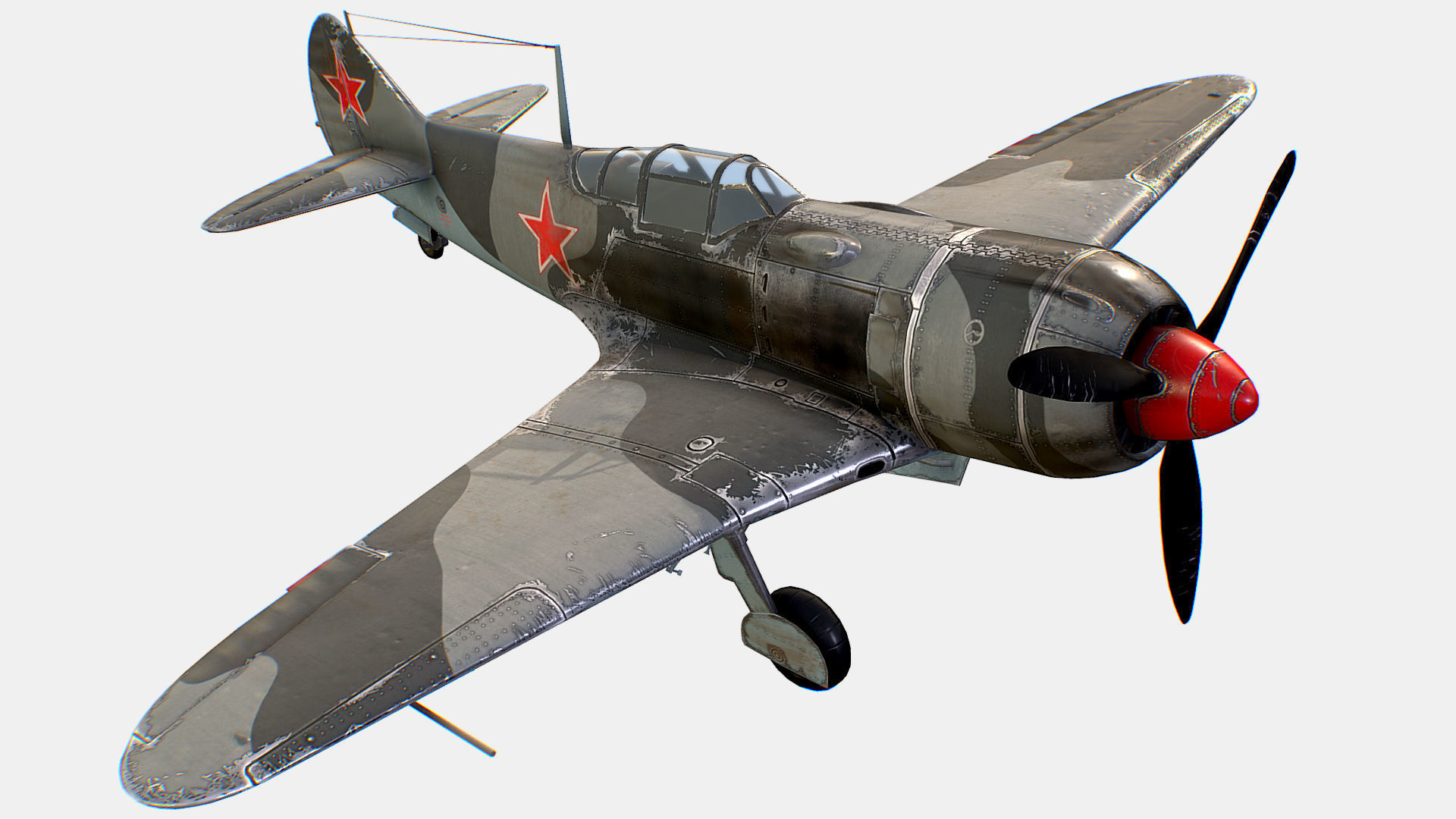 Lavochkin La-7 - 3D asset Russian Soviet fighter aircraft Lavochkin La-7