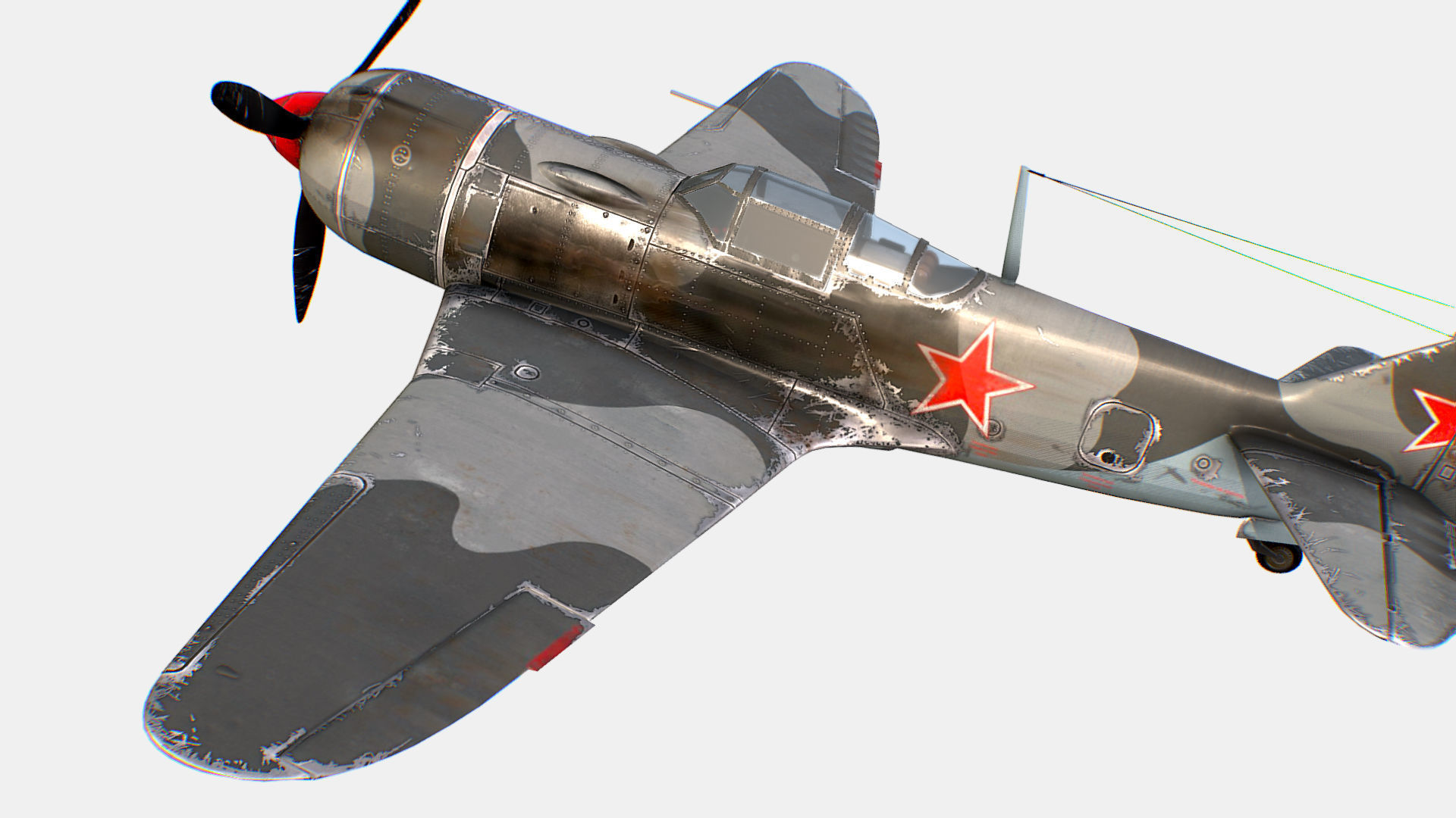 Lavochkin La-7 - 3D model Russian Soviet fighter aircraft Lavochkin La-7 VR / AR / low