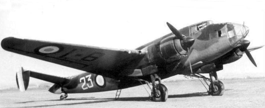 LeO 451 bomber parked on the ground with French roundels