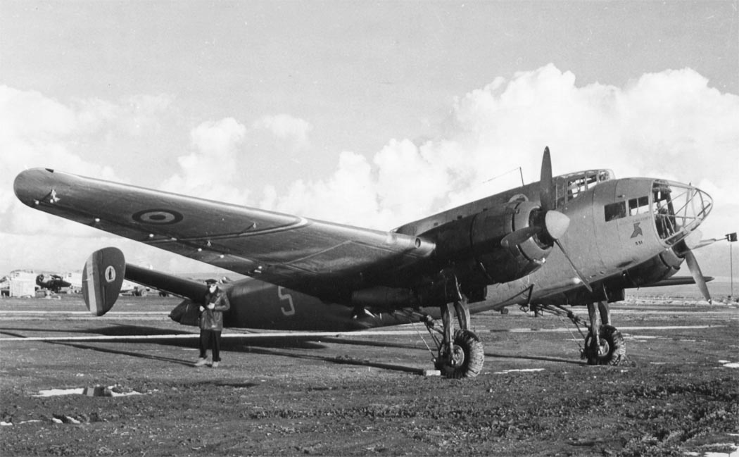 LeO 451 bomber parked on an airfield with French markings