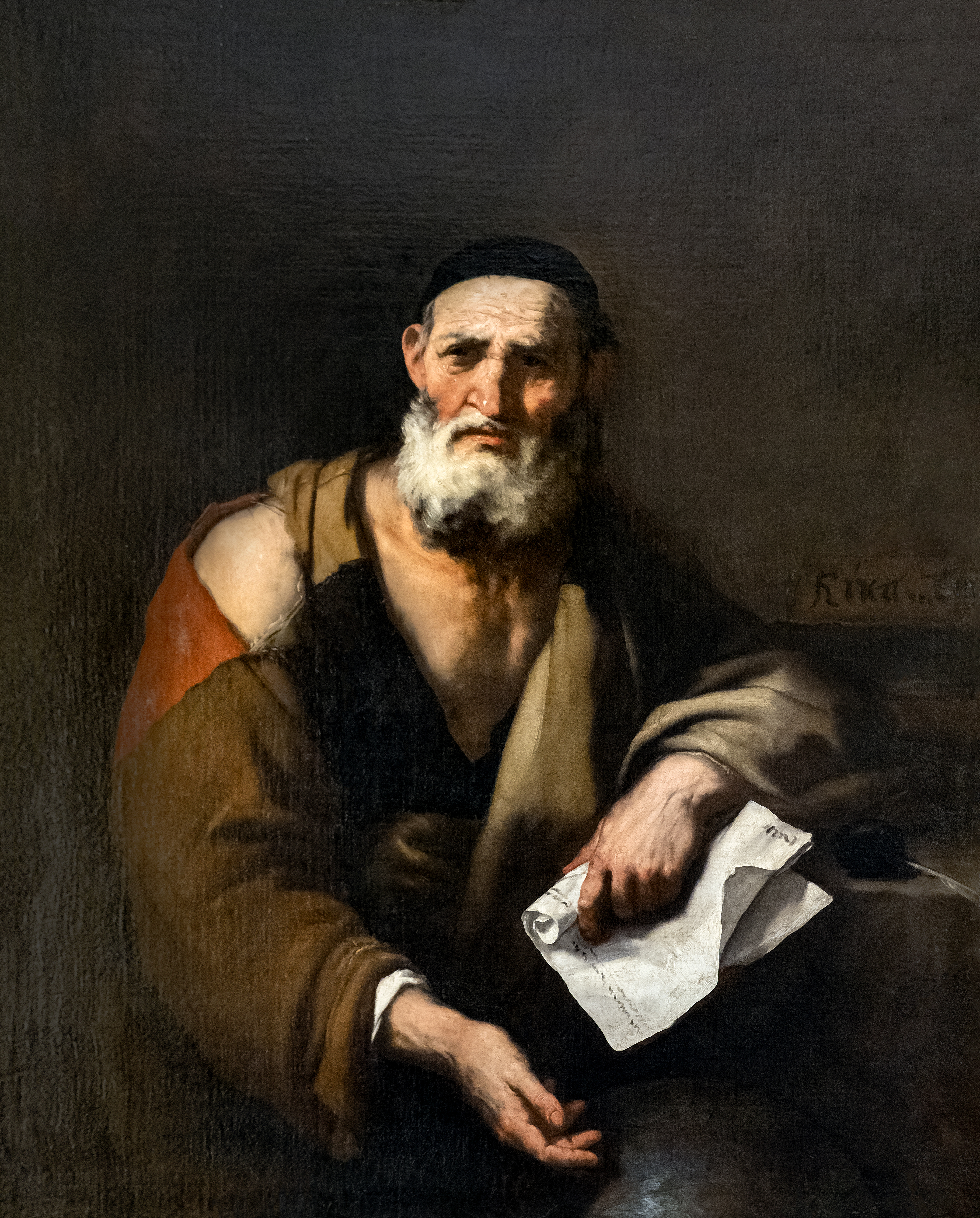 Leucippus imagined by Luca Giordano