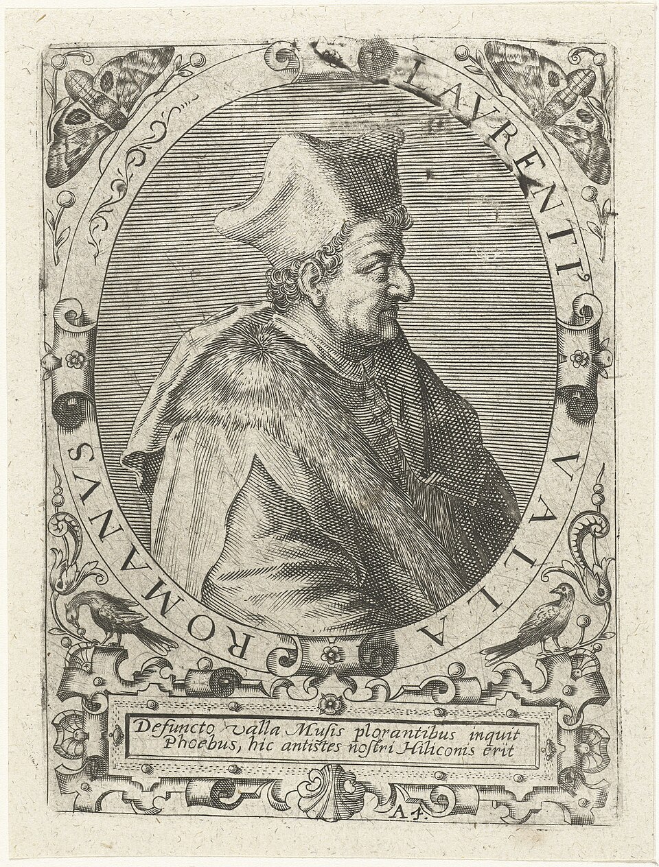 Rijksmuseum/de Bry portrait print of Lorenzo Valla