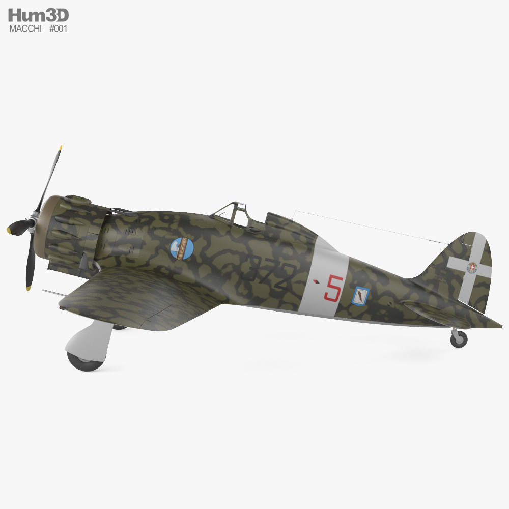 Macchi C.200 Saetta - Macchi C.200 Saetta 3D model - Download Fighter on 3DModels.org
