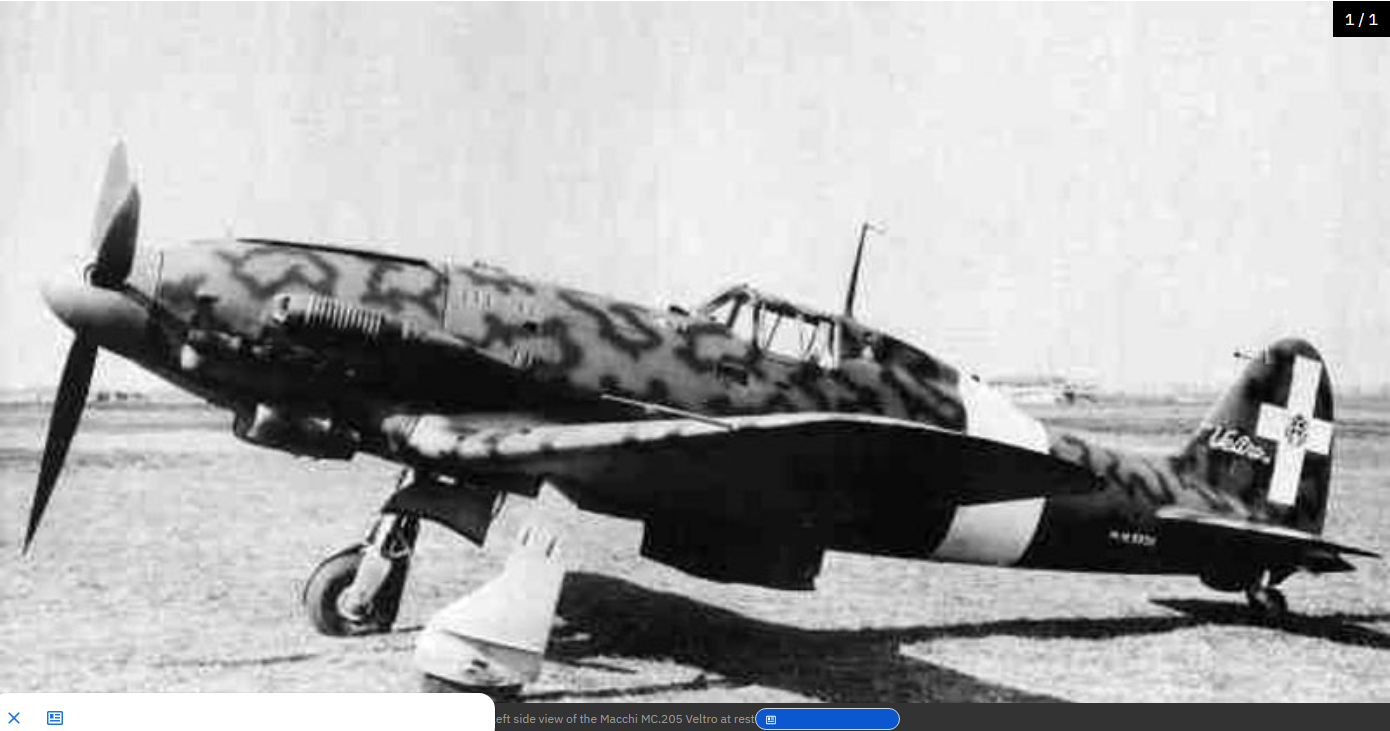 Macchi C.205 Veltro - Left side view of the Macchi MC.205 Veltro at rest